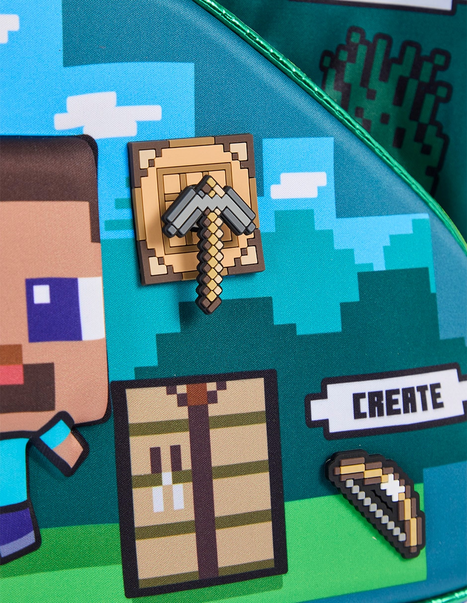 Mochila con ruedas escolar minecraft para niño