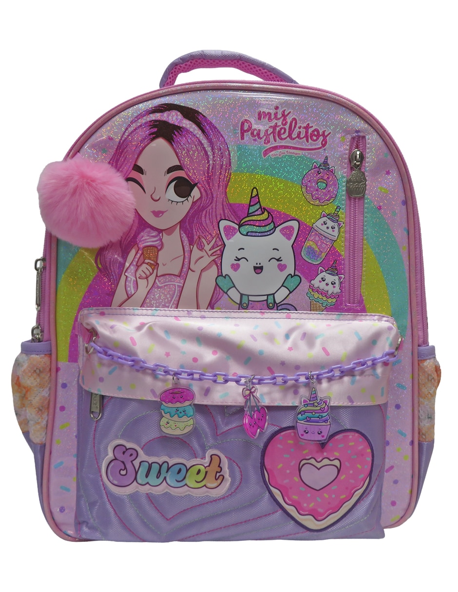 Mochila escolar mis pastelitos cumpleaños para niña