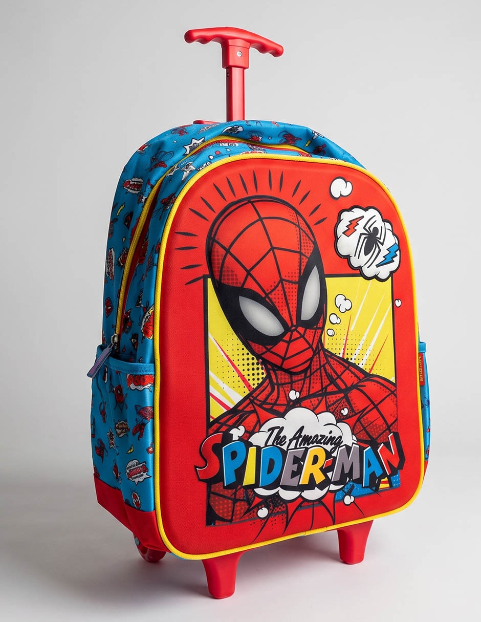 Mochila con ruedas escolar spider-man spiderman revista para niño