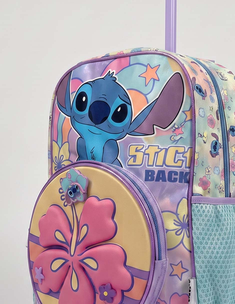 Mochila con ruedas escolar Stitch Soñador para niña 3