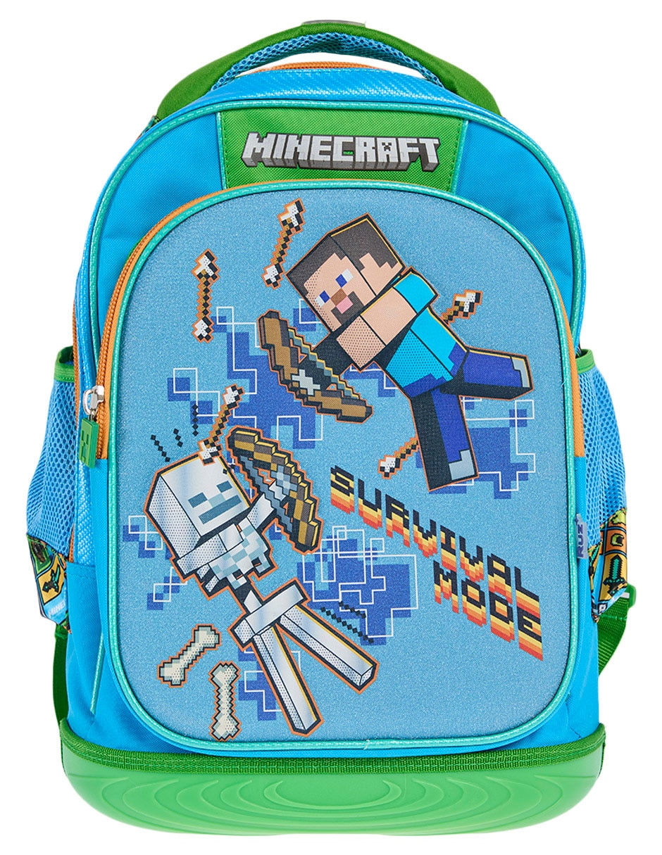 Mochila Con Ruedas Escolar Minecraft Lanzas Para Niño
