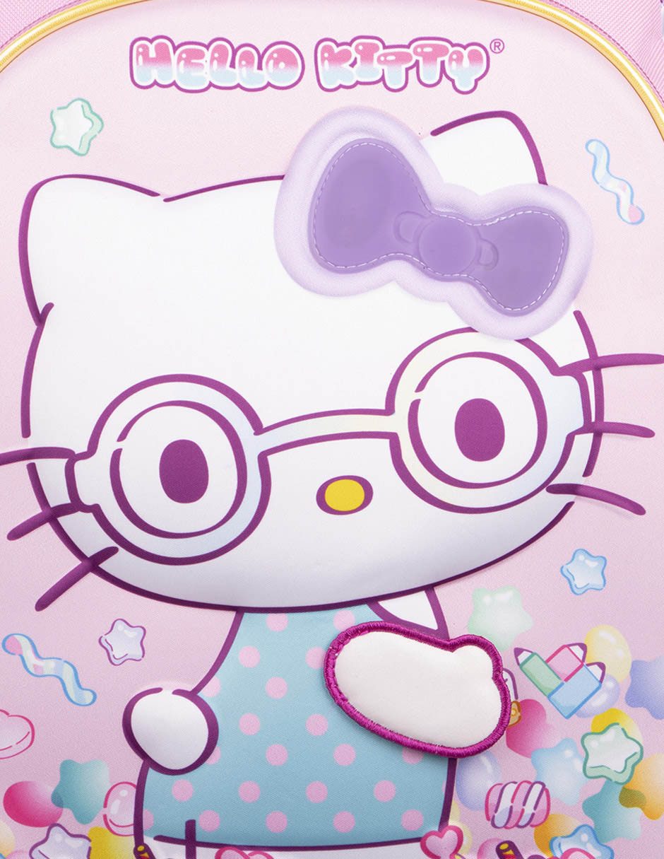 Mochila con ruedas escolar Hello Kitty Glasses para niña 7
