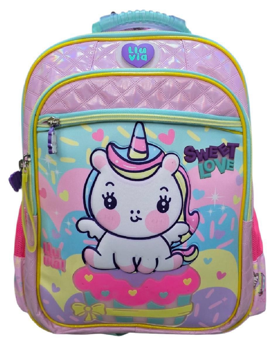 Mochila escolar Unicornio Lluvia para niña