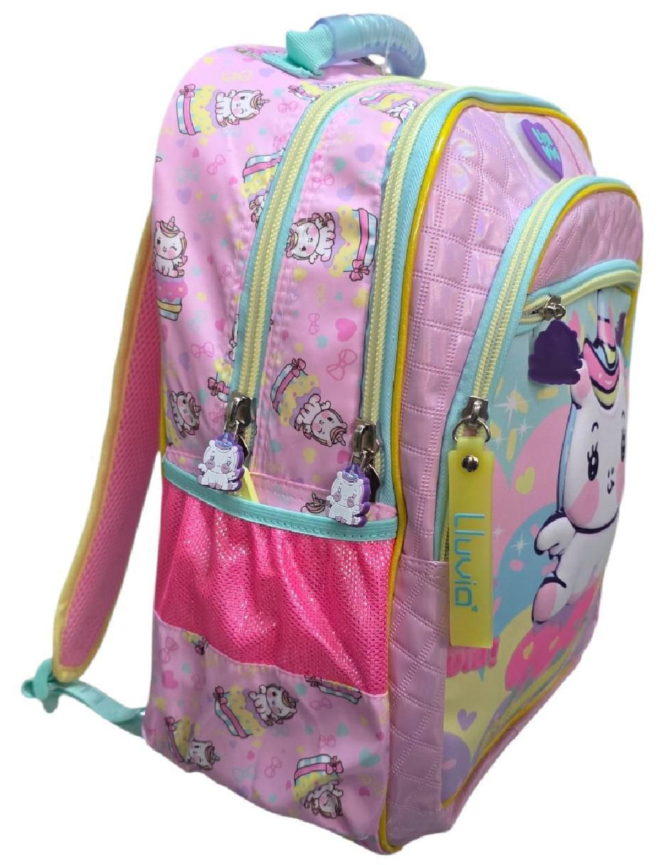 Mochila escolar Unicornio Lluvia para niña