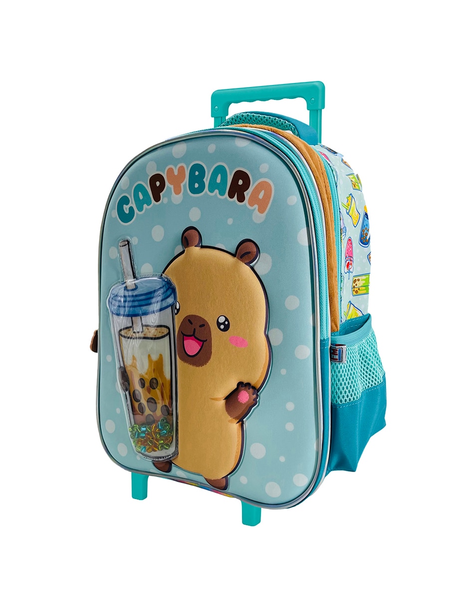 Mochila con ruedas escolar capibara Fotorama capy bobba tea unisex