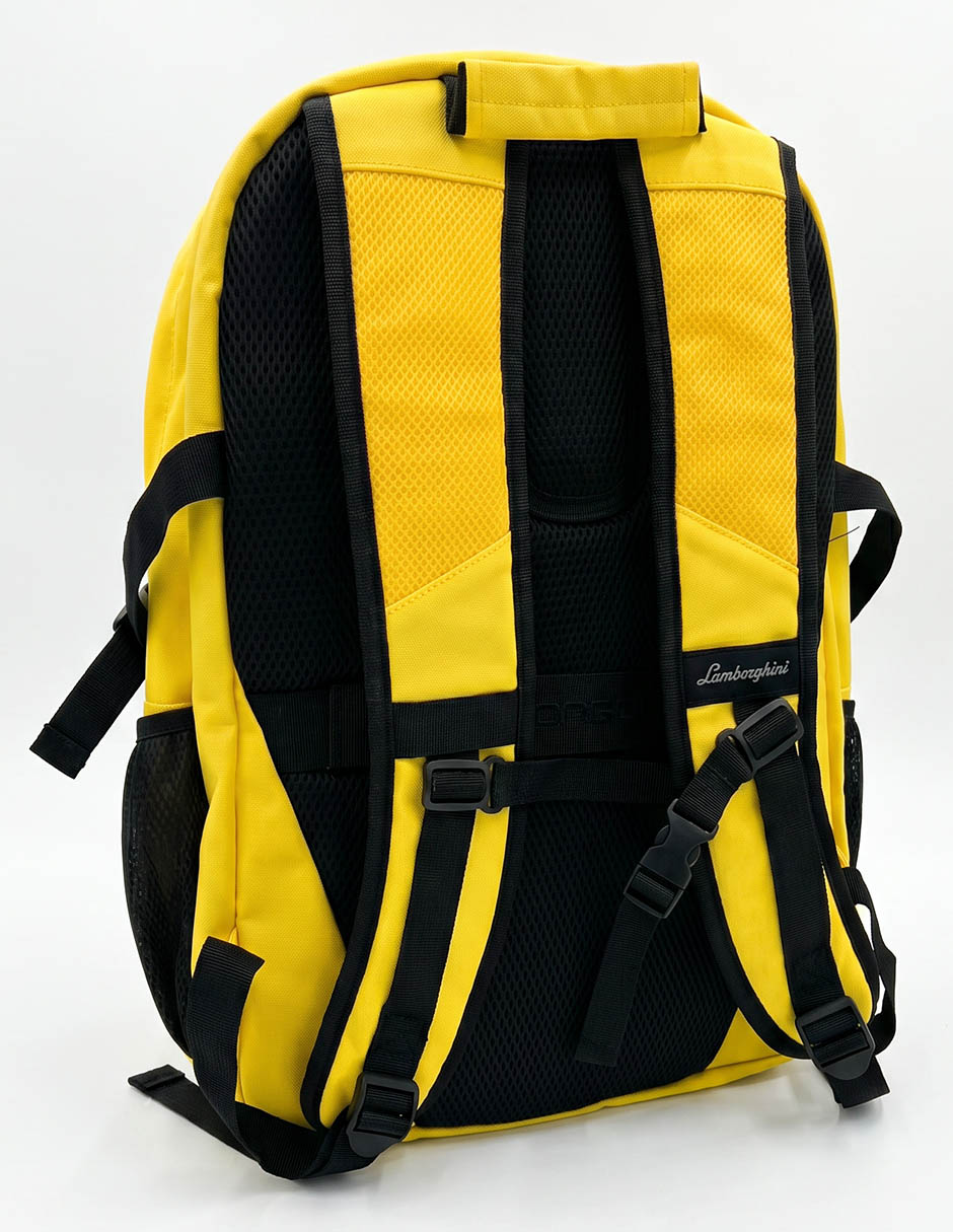 Mochila escolar lamborghini letters yellow para niño 2