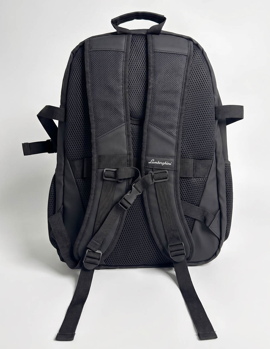 Mochila escolar lamborghini letters black para niño 2