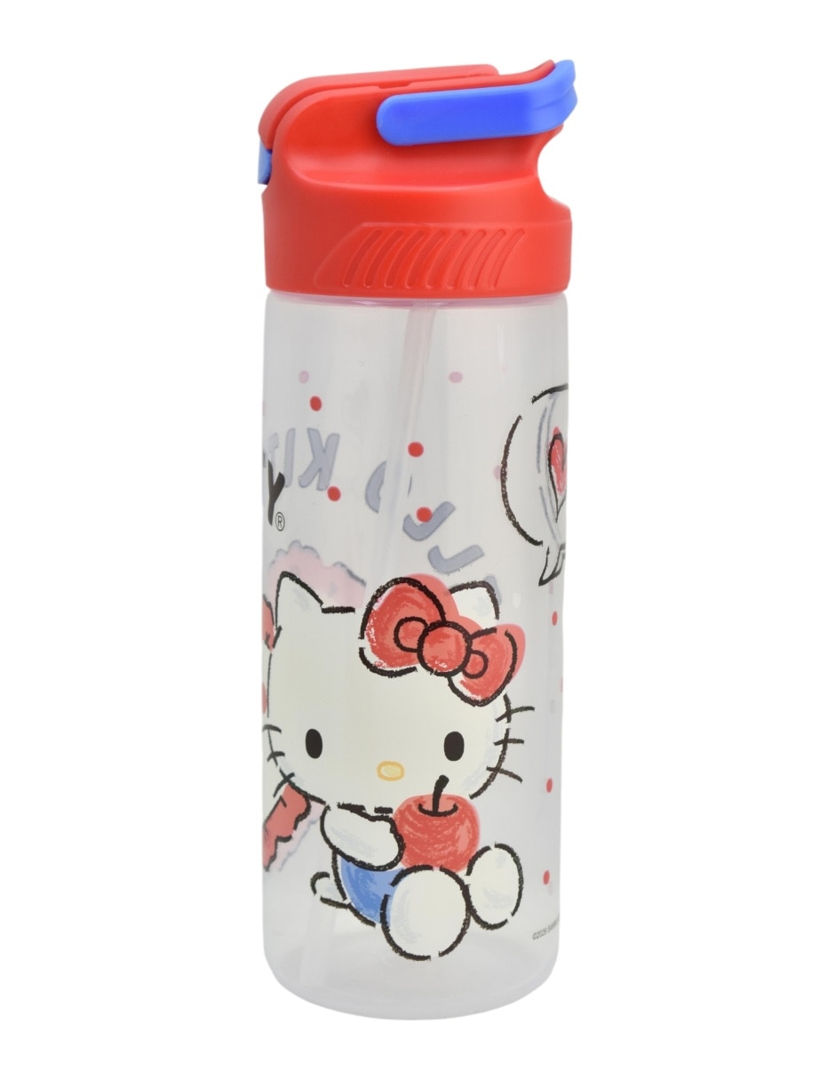 Botella de agua hello kitty con tapa rosca 600 ml