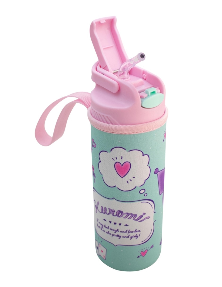 Botella de agua regalos siglo xxi de plástico kuromi con tapa rosca 600 ml