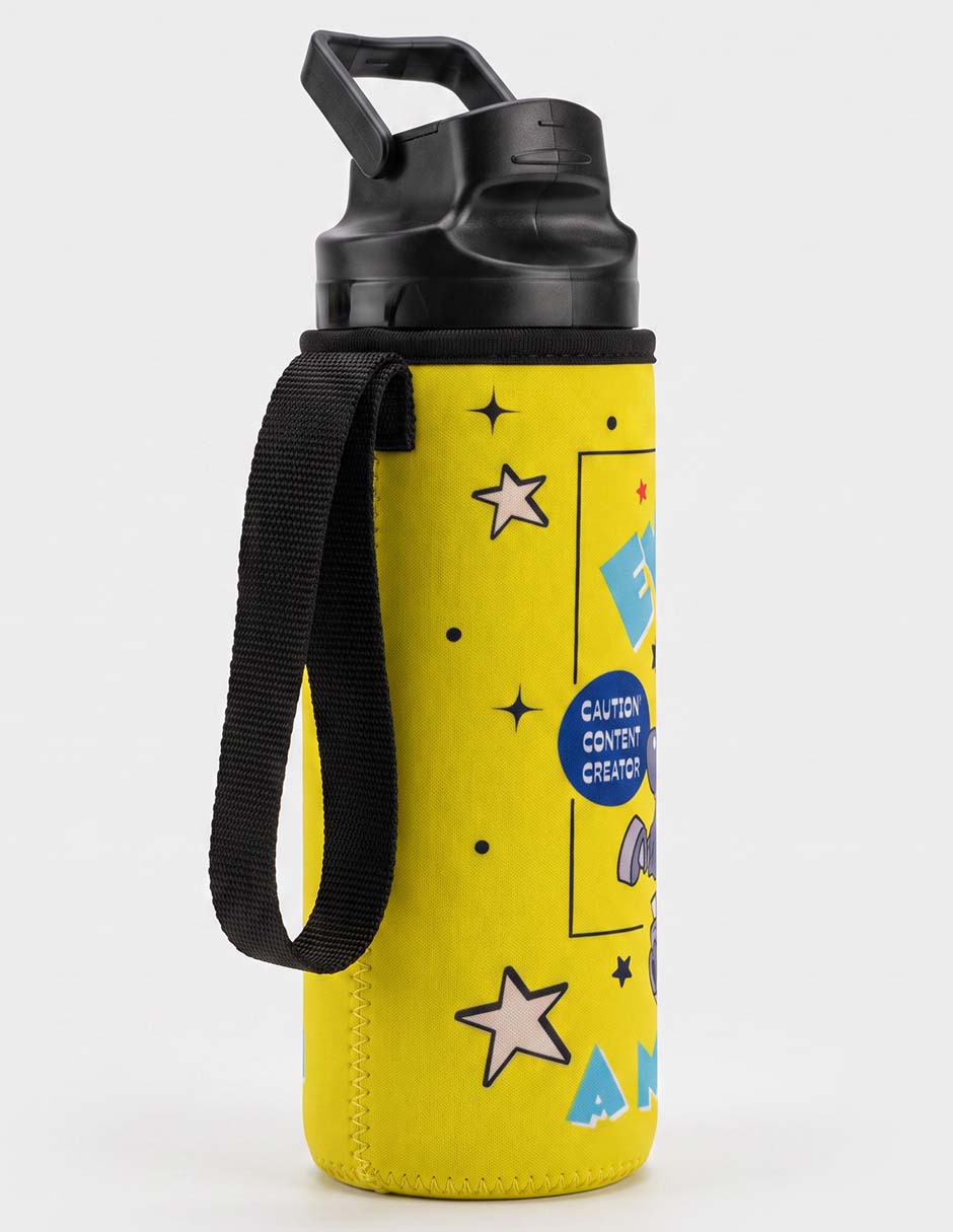 Botella de agua de plástico con tapa push pull 600 ml 2