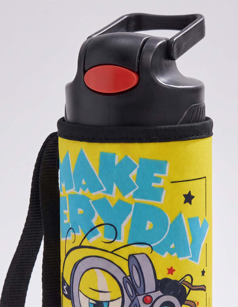 Botella de agua de plástico con tapa push pull 600 ml 3