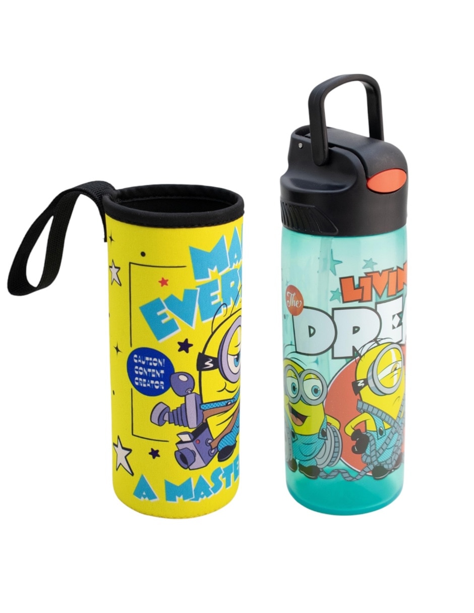 Botella de agua de plástico con tapa push pull 600 ml