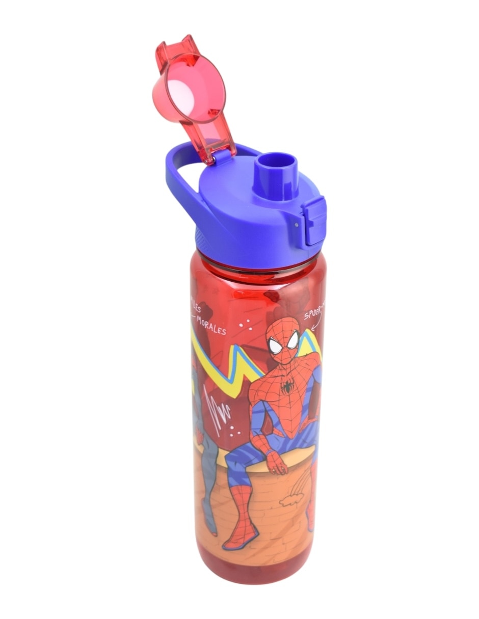 Botella de agua Spiderman con tapa rosca 1 L