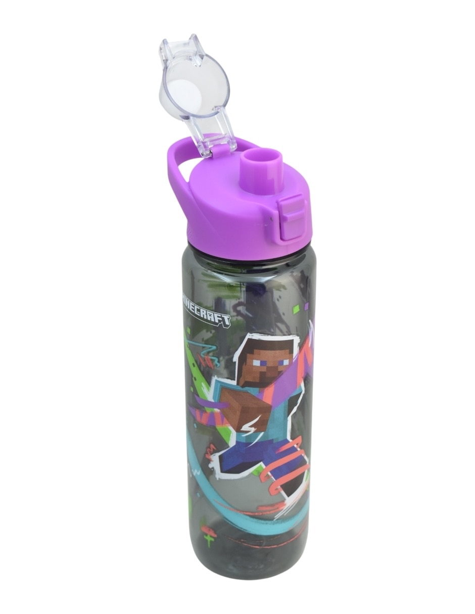 Botella de agua regalos siglo xxi de plástico minecraft con tapa rosca 1 l