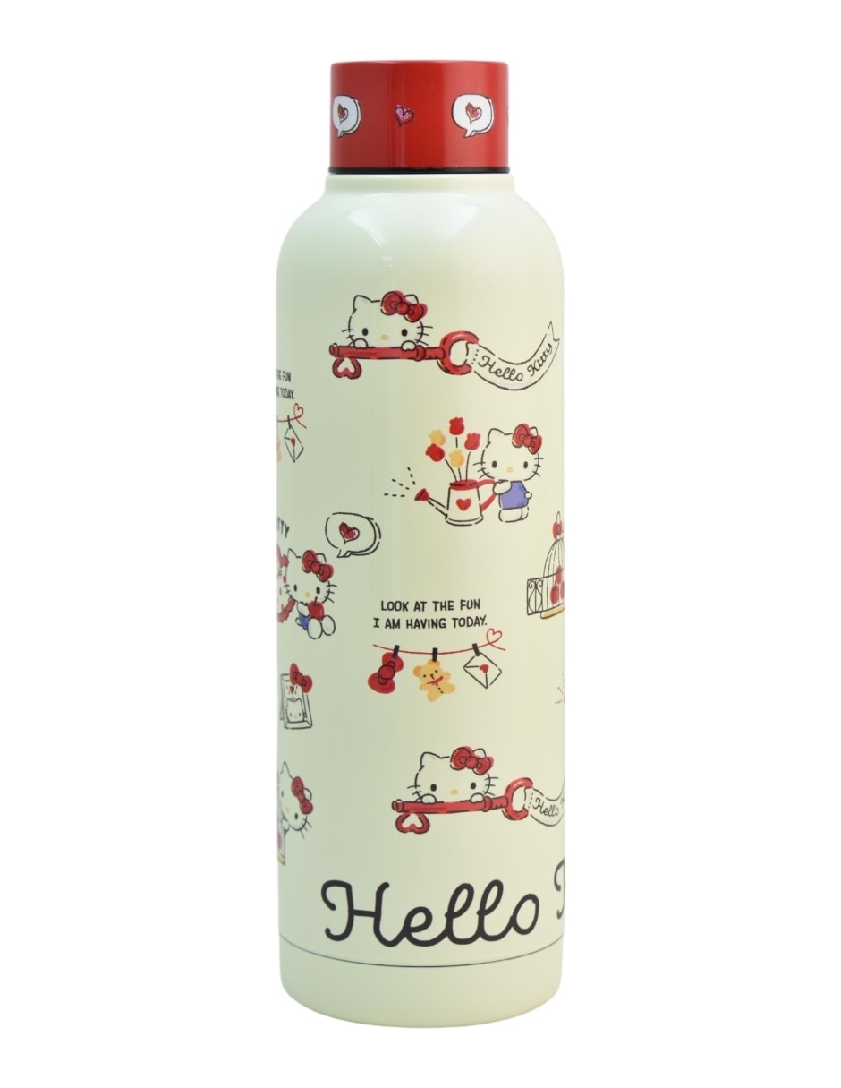 Termo de acero inoxidable Hello Kitty con tapa rosca 1
