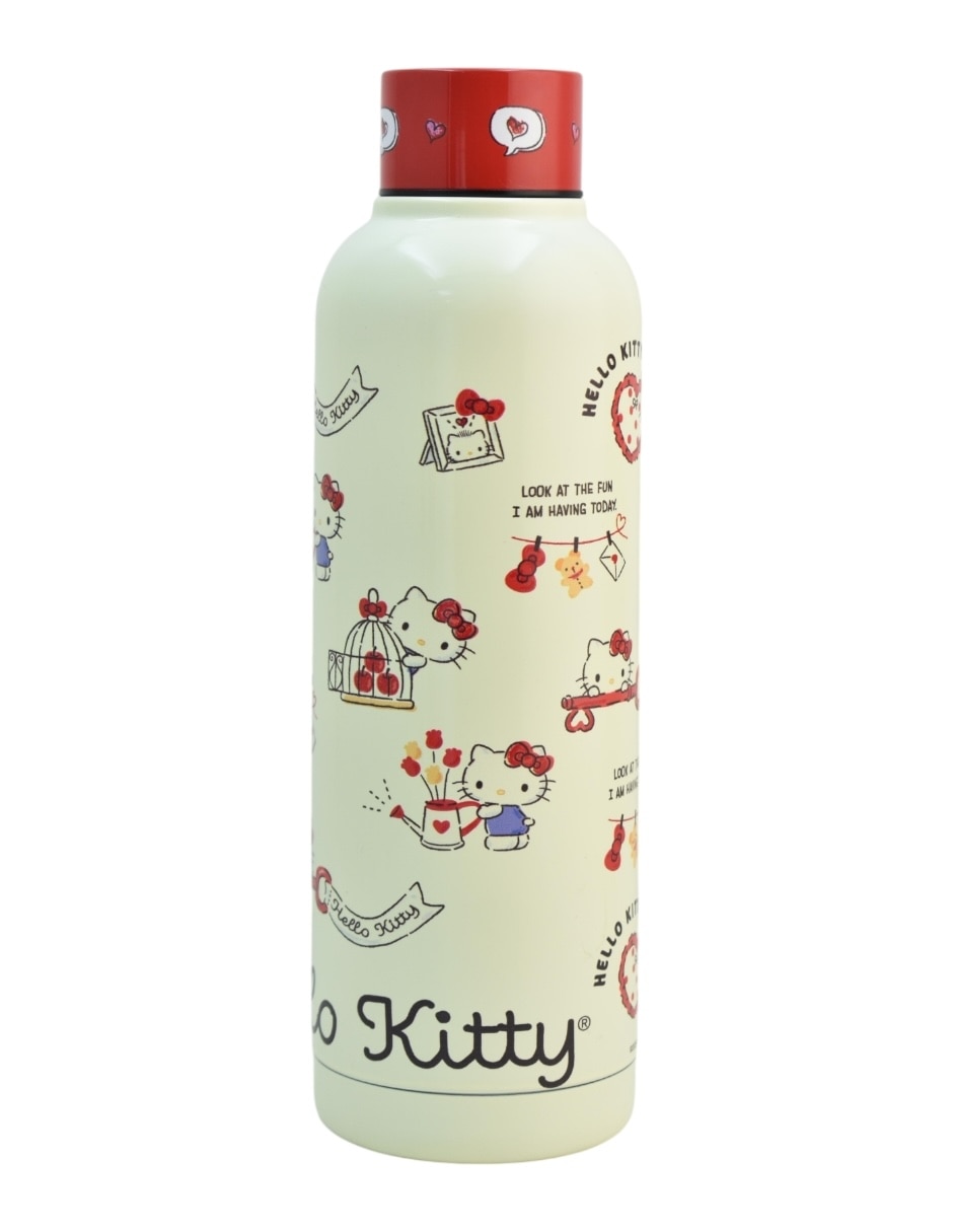 Termo de acero inoxidable Hello Kitty con tapa rosca 3