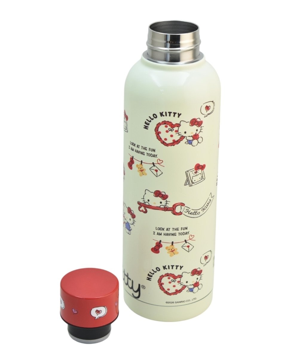 Termo de acero inoxidable Hello Kitty con tapa rosca Termo de acero inoxidable Hello Kitty con tapa rosca