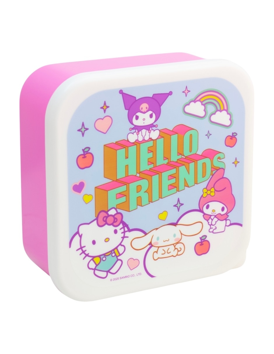 Contenedor con tapa Hello Kitty de plástico 3 piezas 3