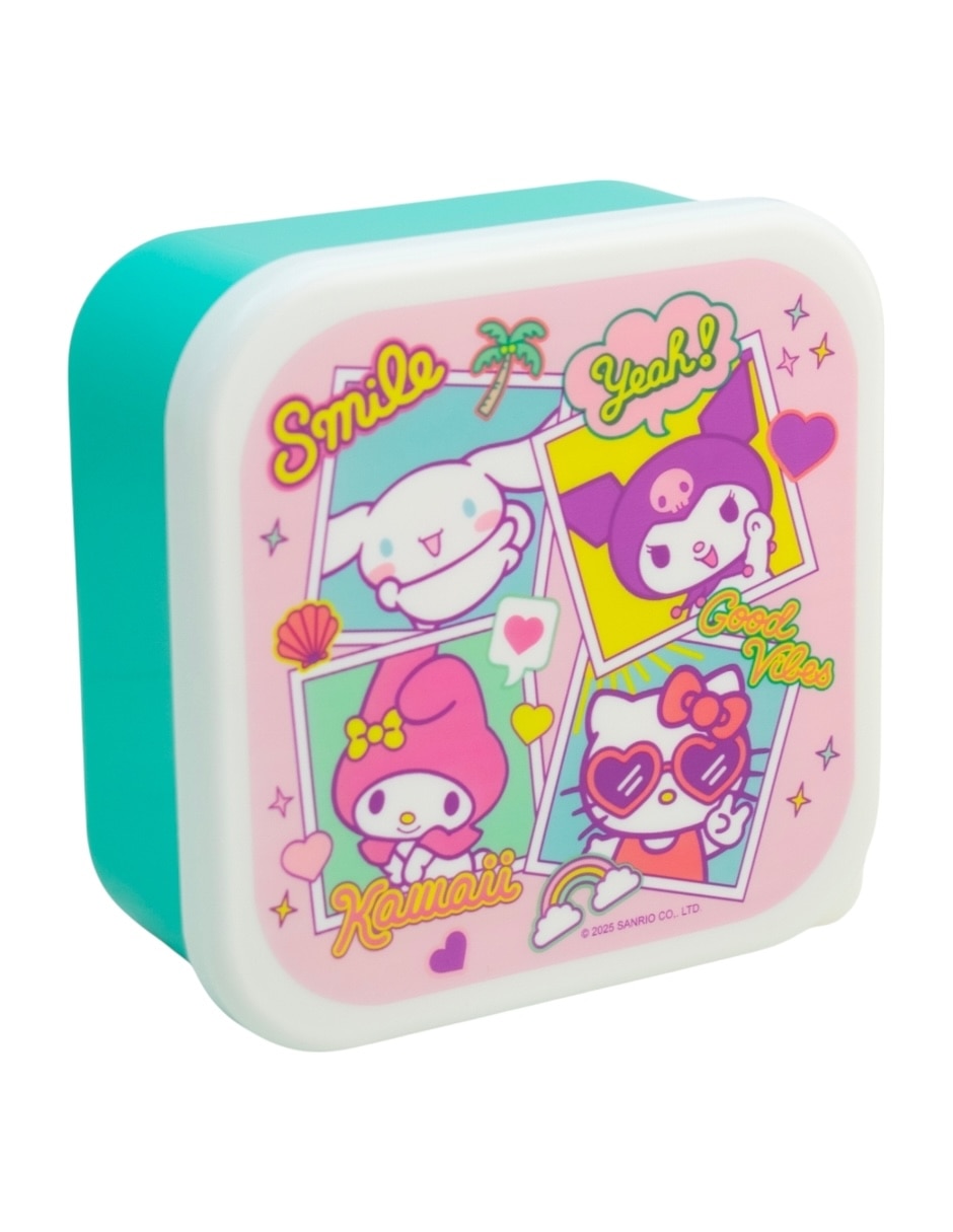 Contenedor con tapa Hello Kitty de plástico 3 piezas 4