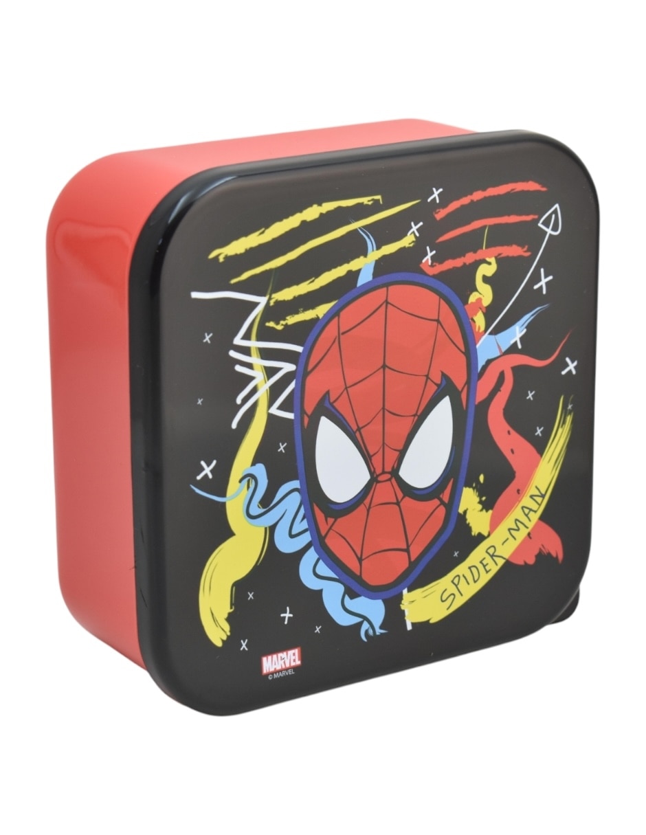 Set contenedores con tapa Spiderman de plástico 3 piezas 4