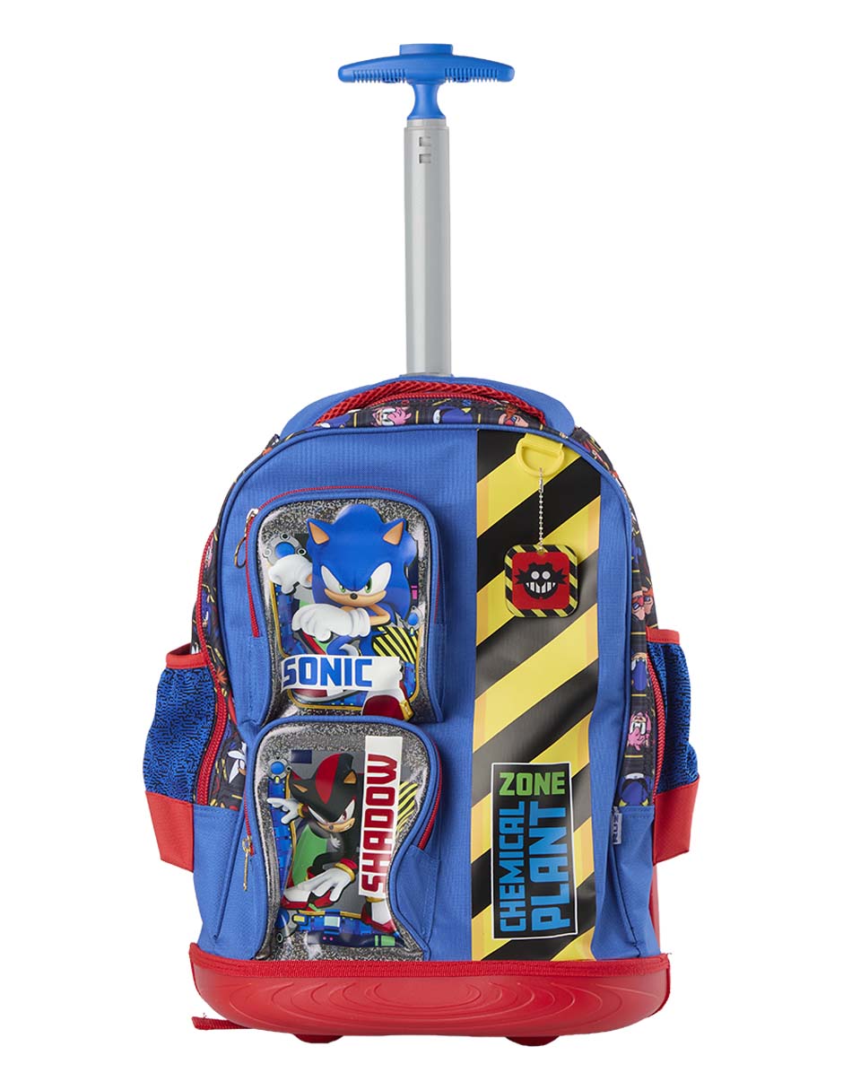 Mochila con ruedas escolar sega ruz sonic & shadow para niño