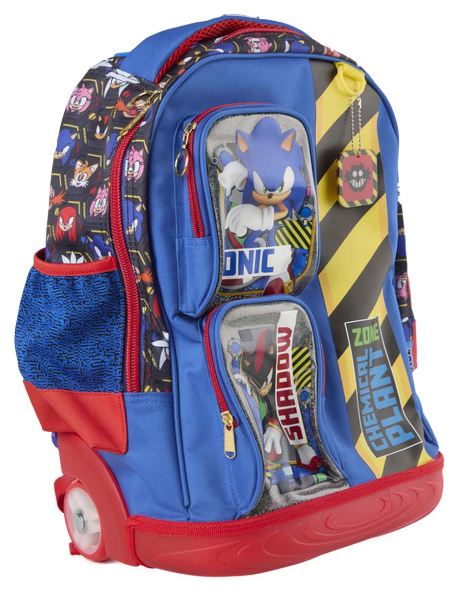 Mochila con ruedas escolar sega ruz sonic & shadow para niño