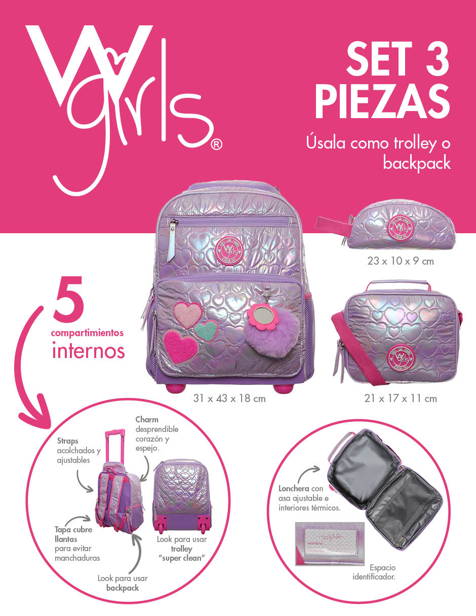 Set mochila gloxinia 8