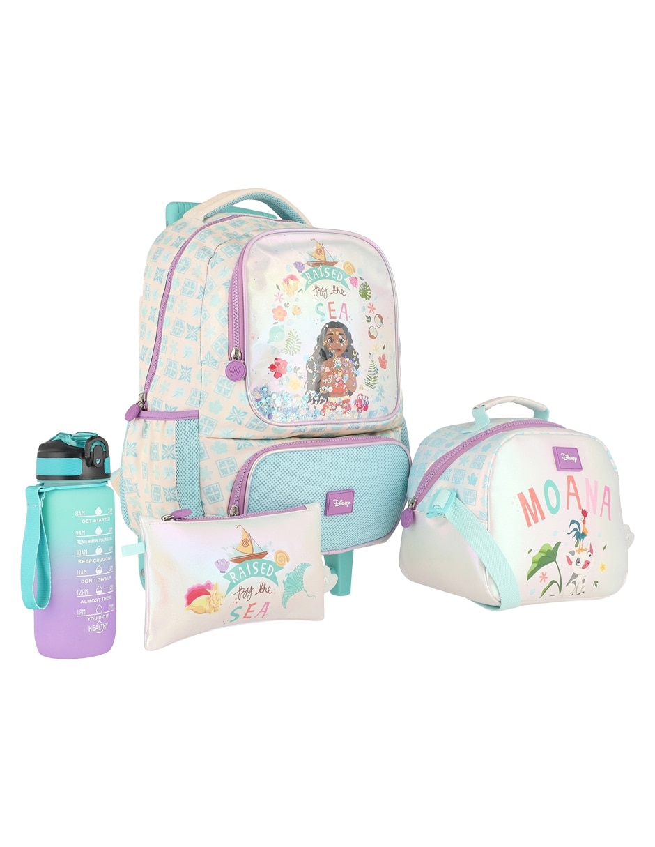 Set mochila escolar moana disney para niña 14