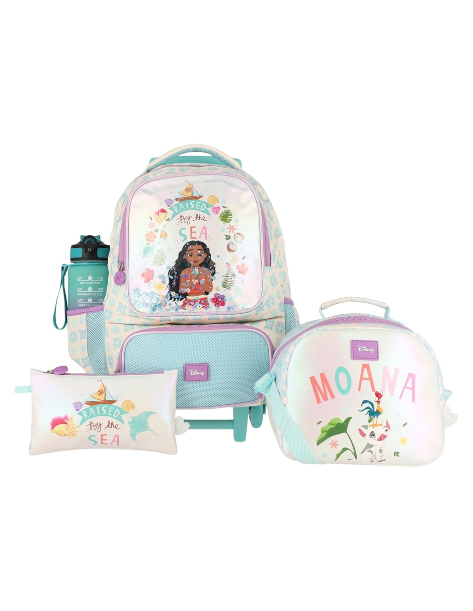 Set mochila escolar moana disney para niña 4