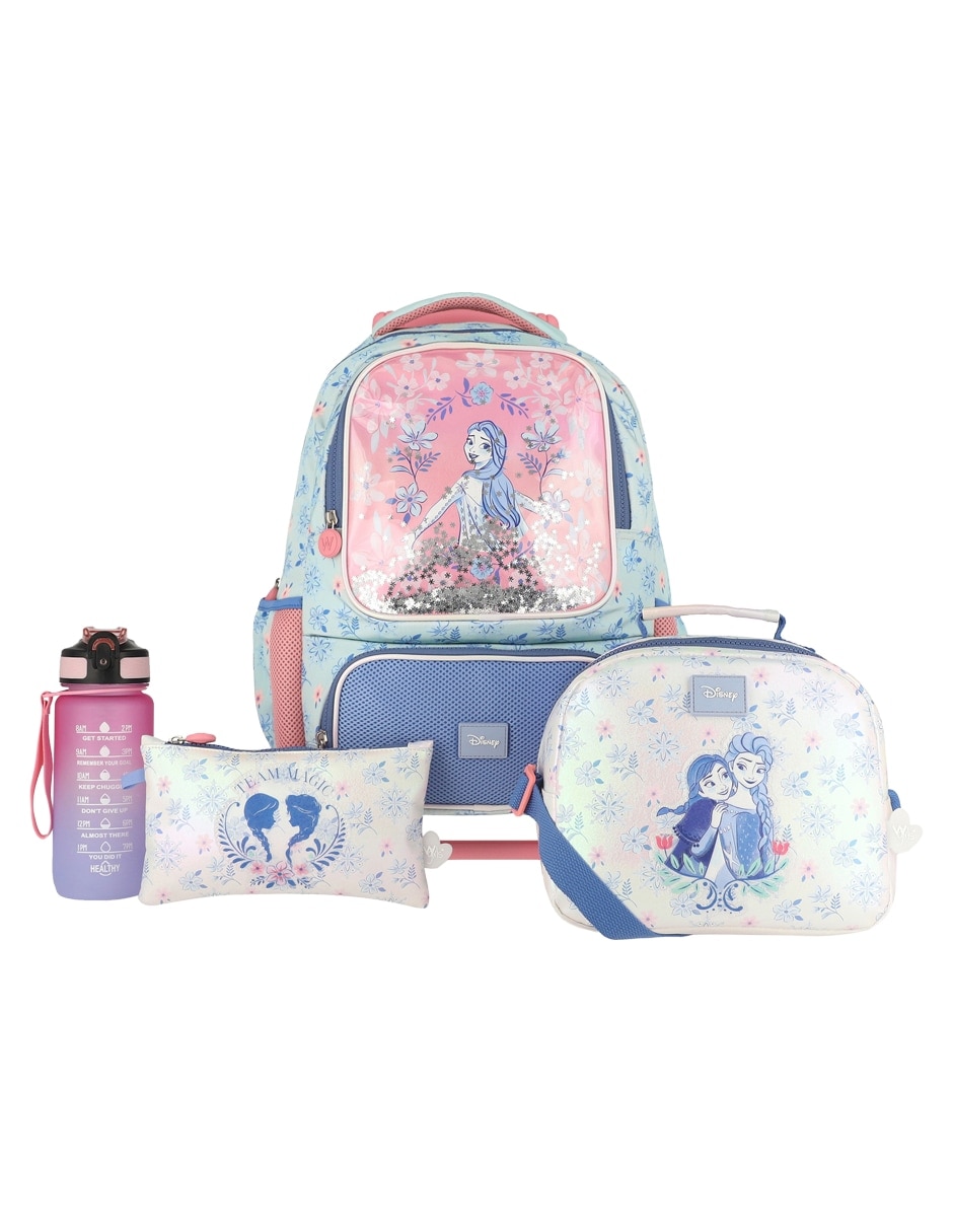 Set mochila escolar frozen disney para niña 12