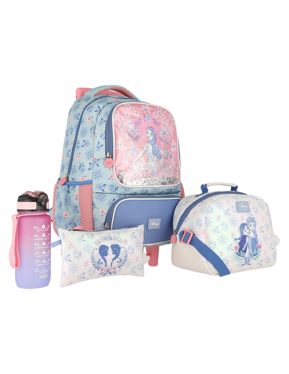 Set mochila escolar frozen disney para niña 9