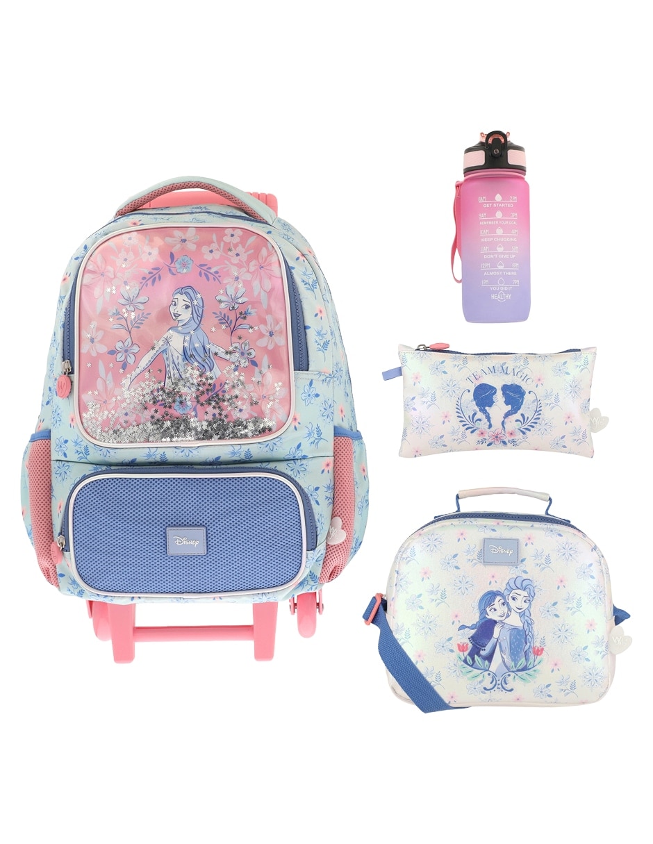 Set mochila escolar frozen disney para niña