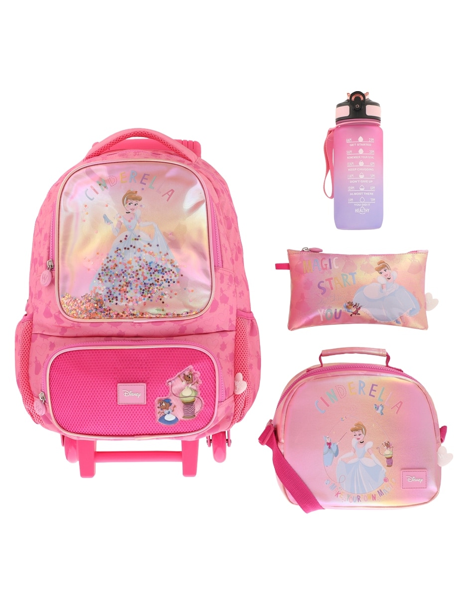 Set mochila escolar cenicienta disney para niña