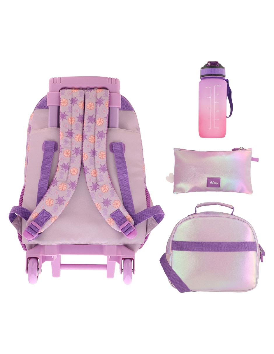 Set mochila escolar rapunzel disney para niña 3