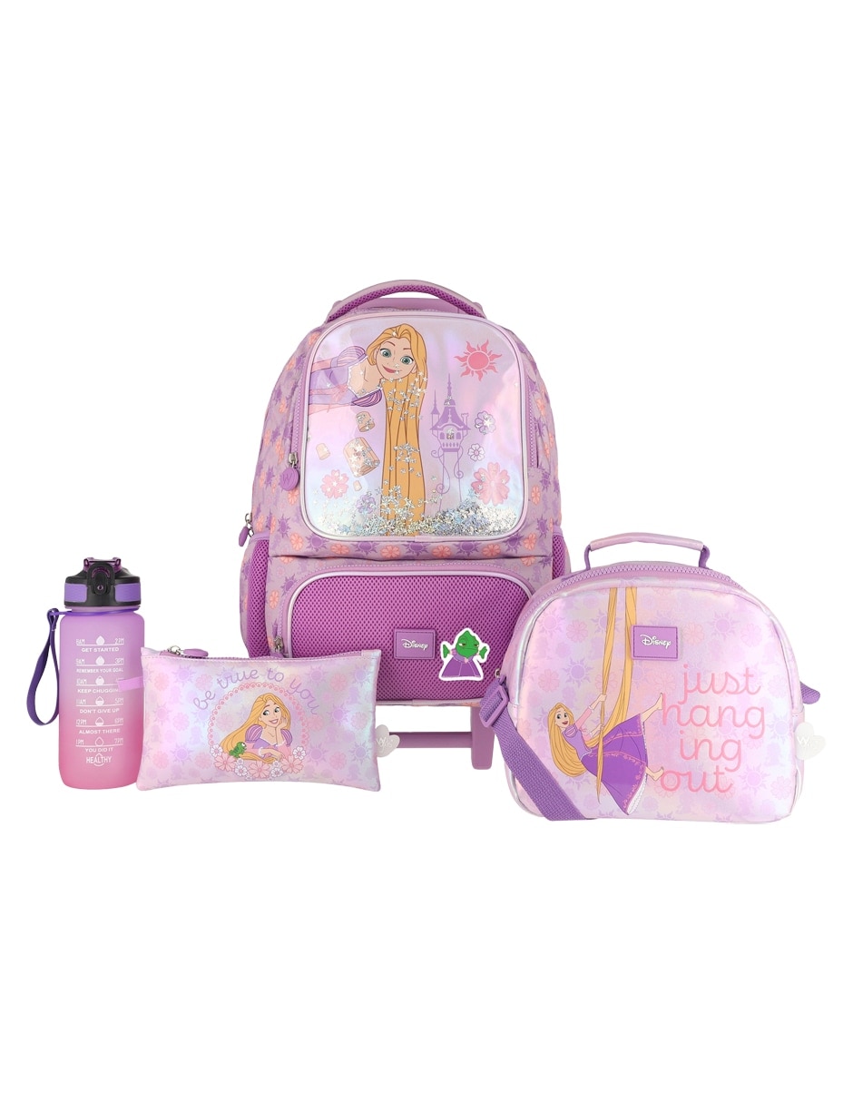 Set mochila escolar rapunzel disney para niña 7