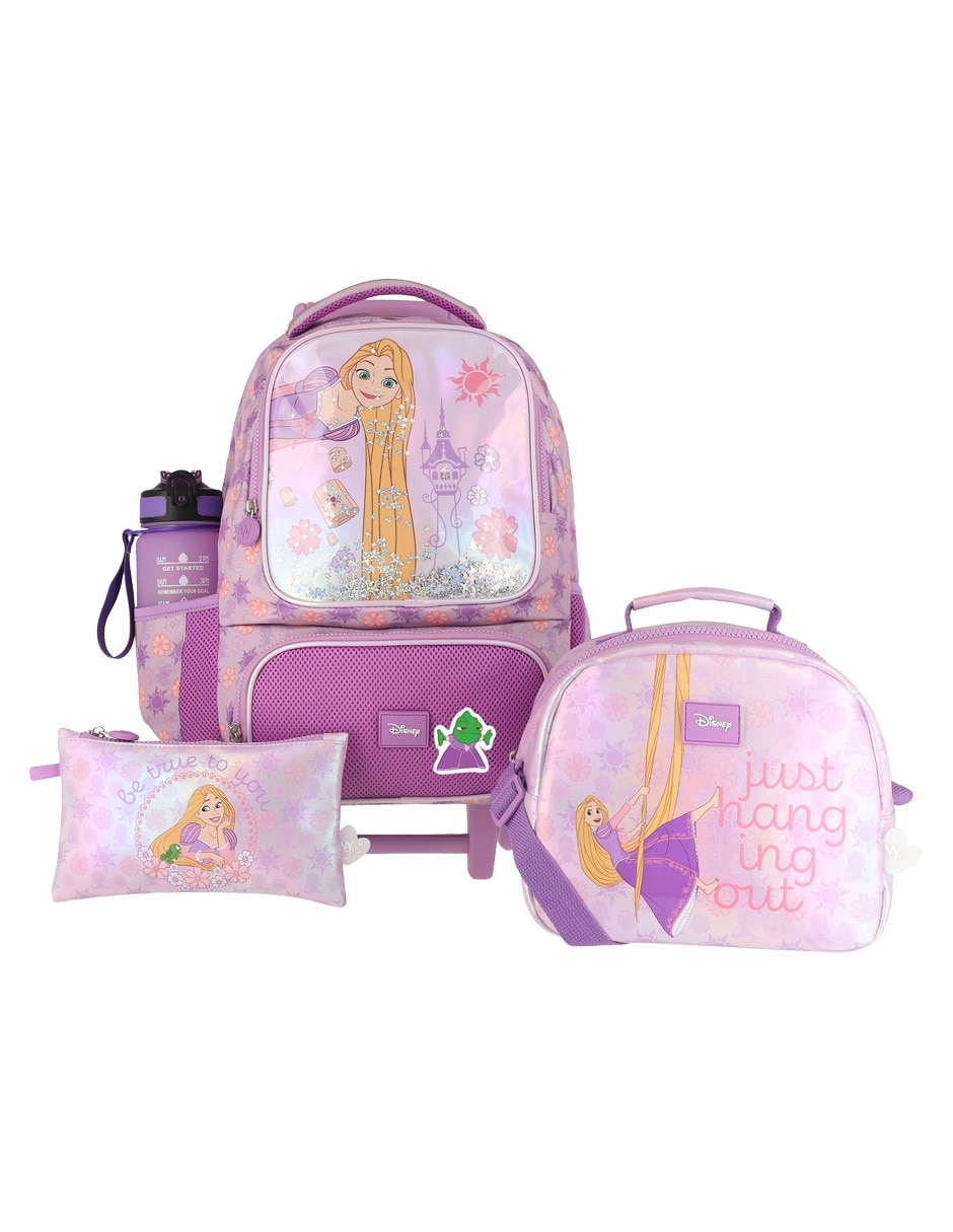 Set mochila escolar rapunzel disney para niña 9