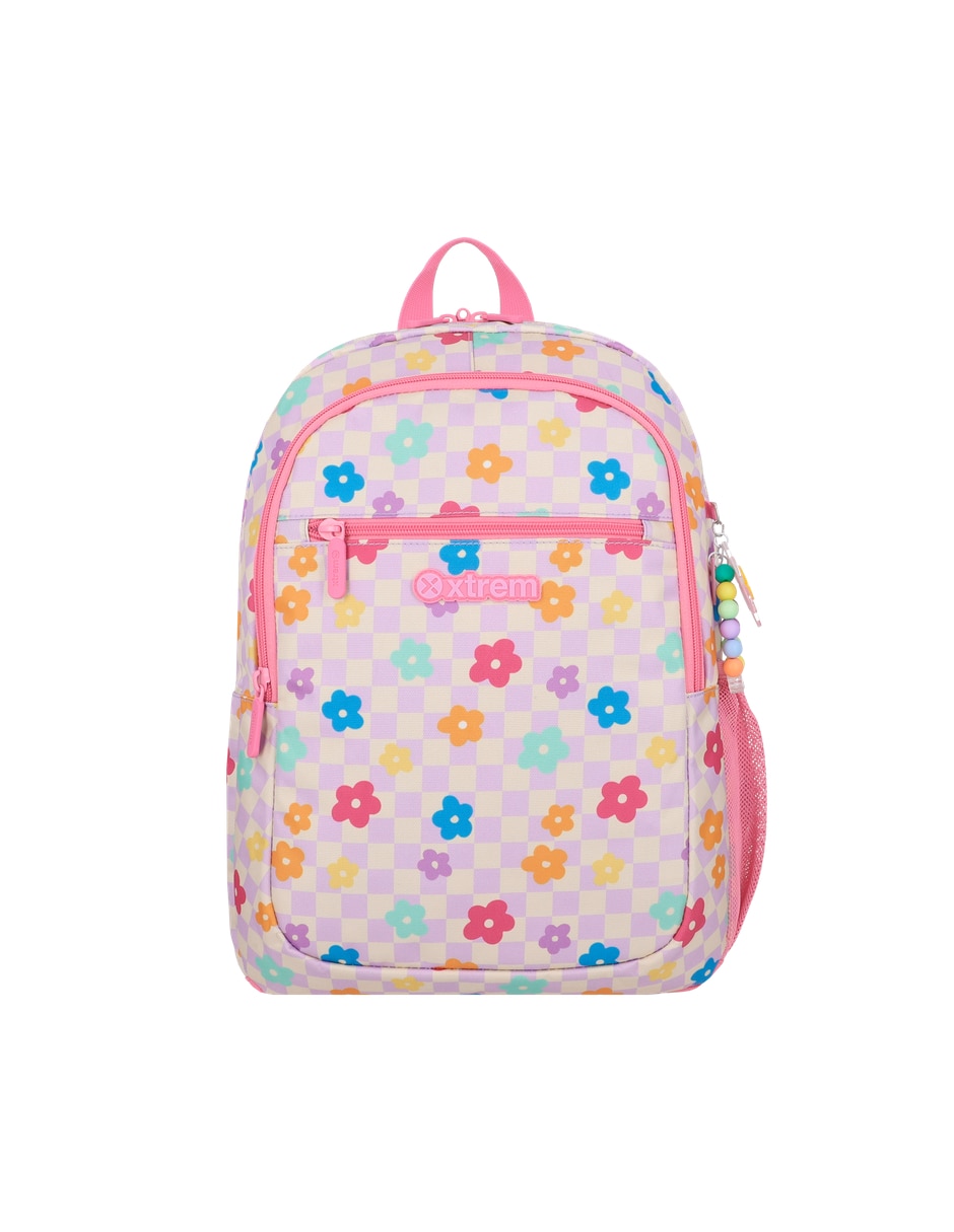 Mochila escolar Xtreme Logan 6XT Pink Flower para niña