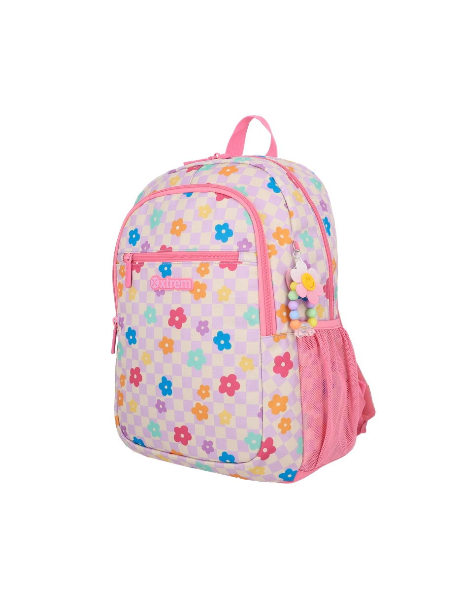 Mochila escolar Xtreme Logan 6XT Pink Flower para niña 2
