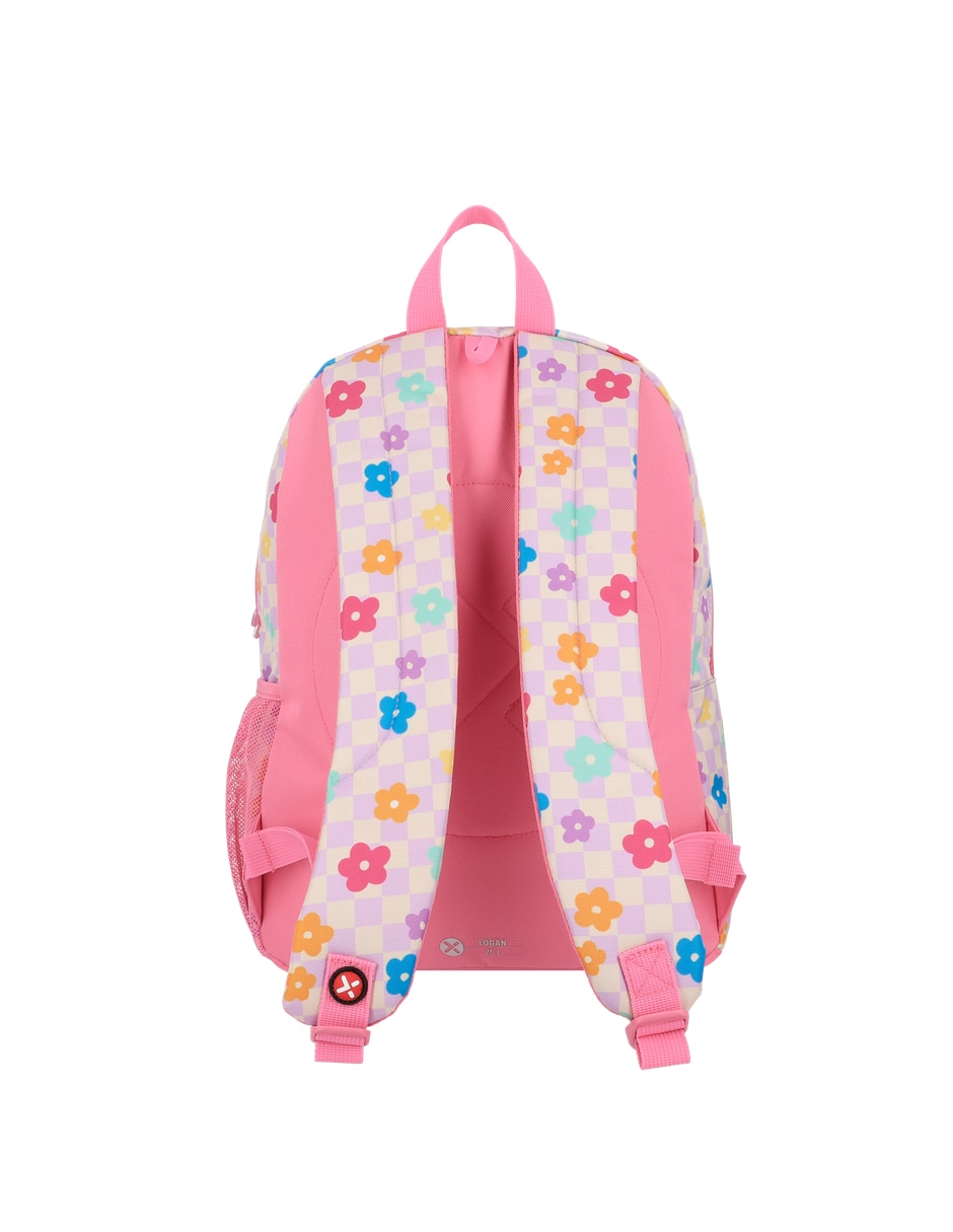 Mochila escolar Xtreme Logan 6XT Pink Flower para niña 3
