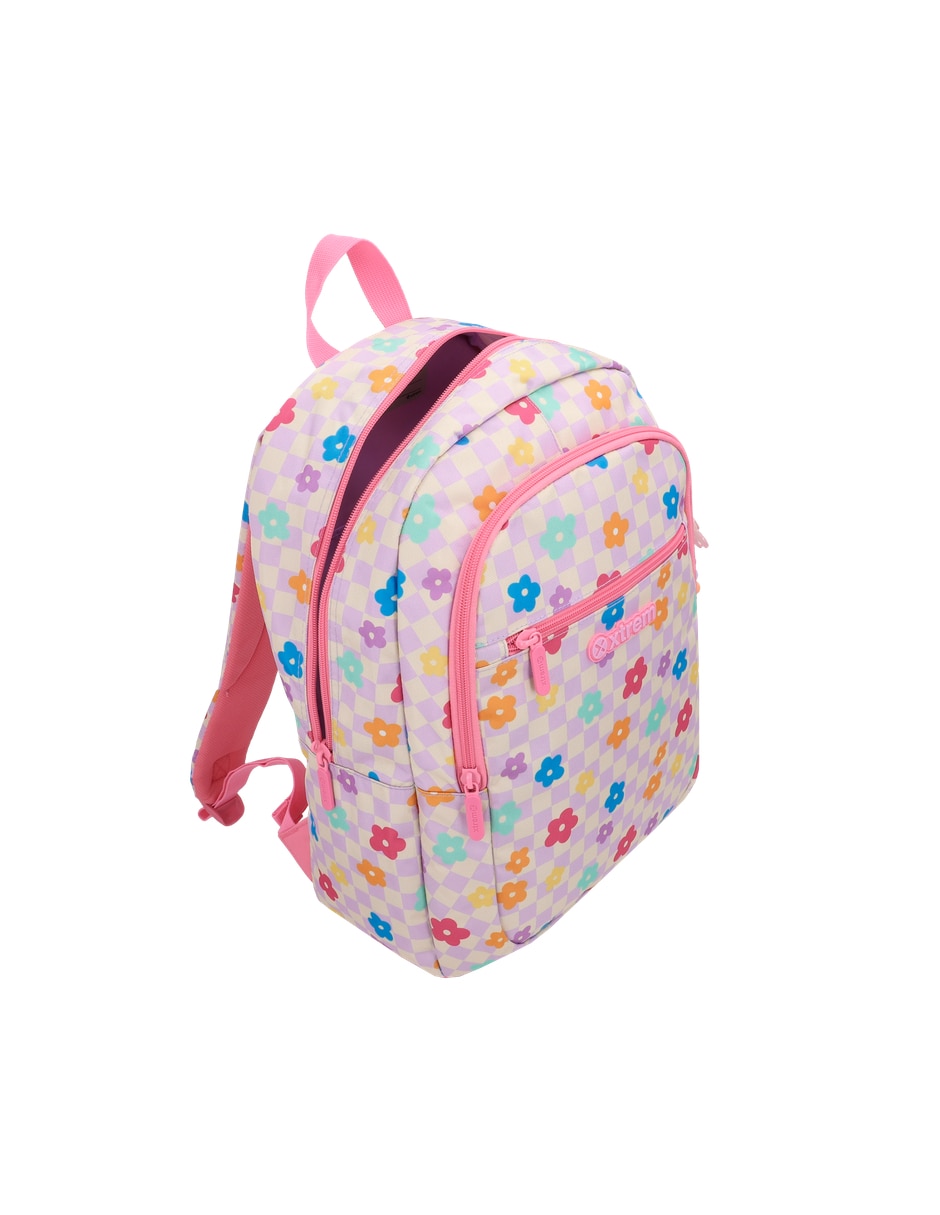 Mochila escolar Xtreme Logan 6XT Pink Flower para niña 4