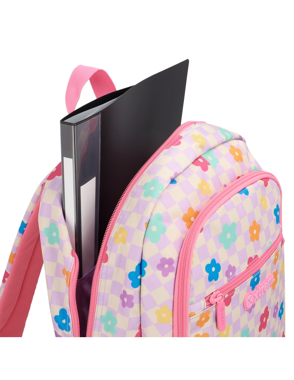 Mochila escolar Xtreme Logan 6XT Pink Flower para niña 7