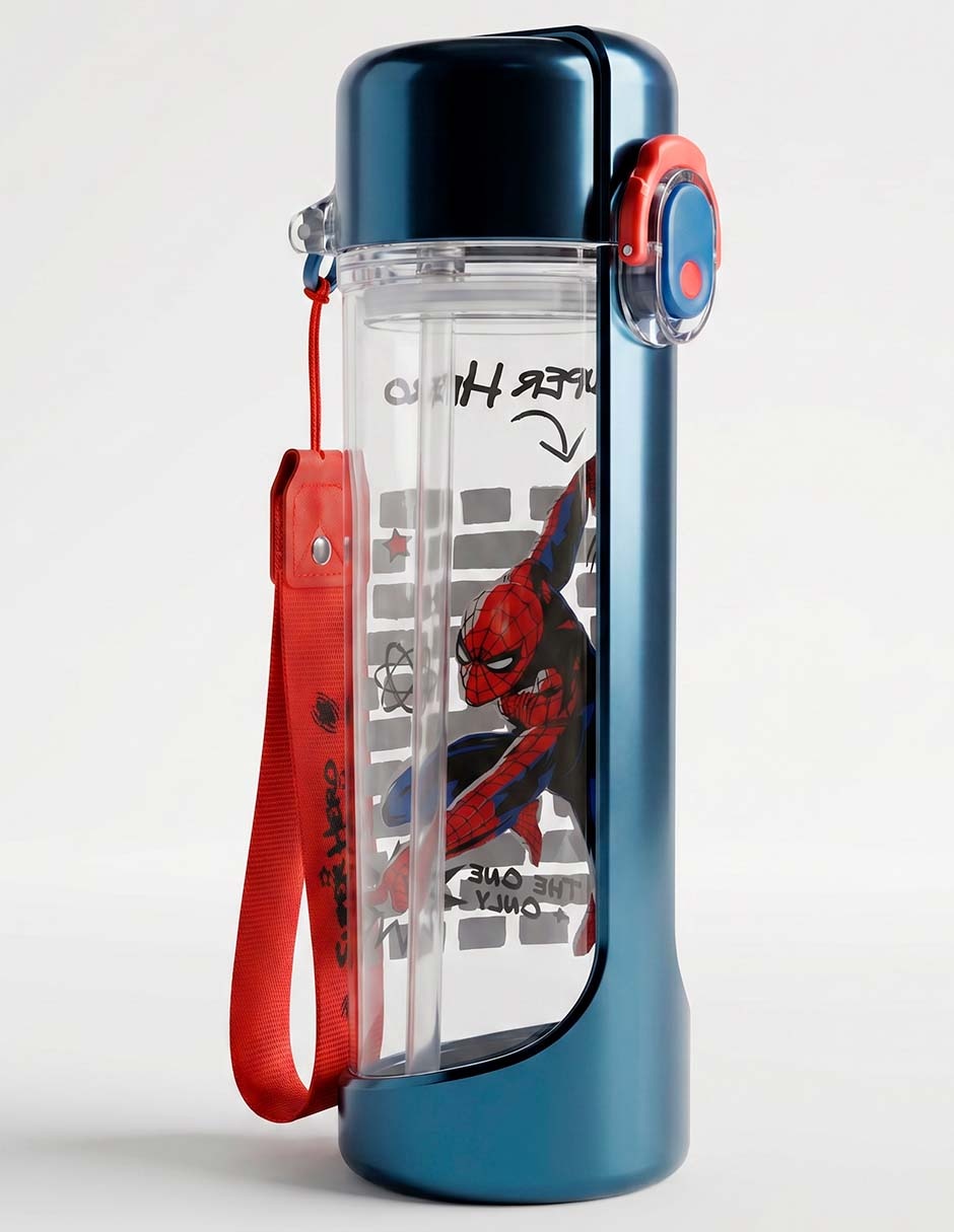 Botella de plástico Spider Man con tapa a presión 800 ml 3