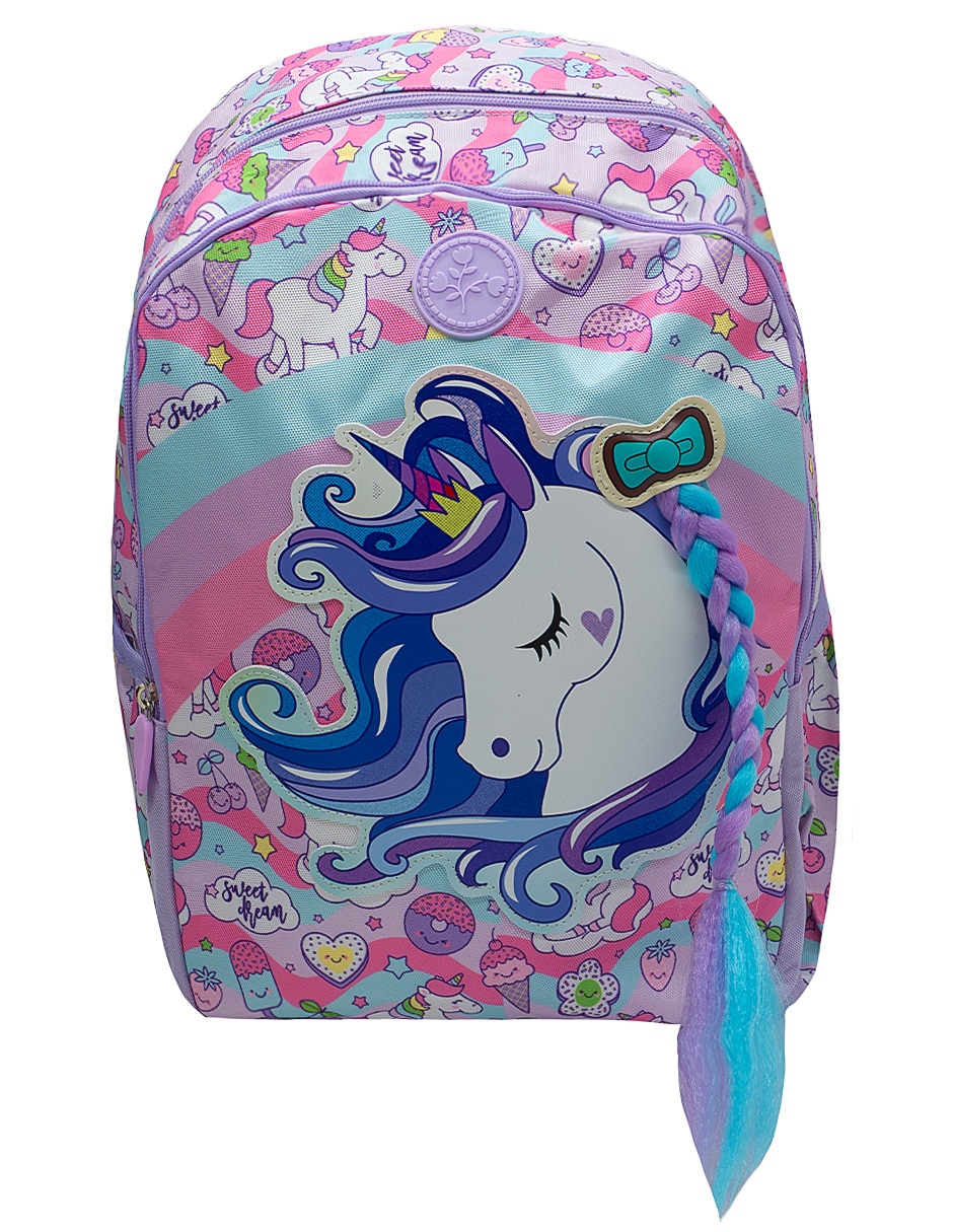 Mochila escolar unicornio para niña