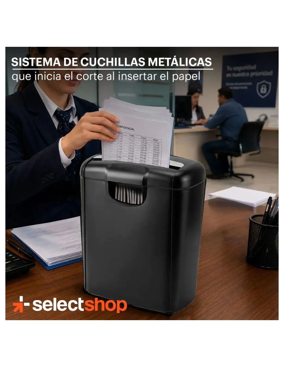 Trituradora de papel Corte de tiras 6 4