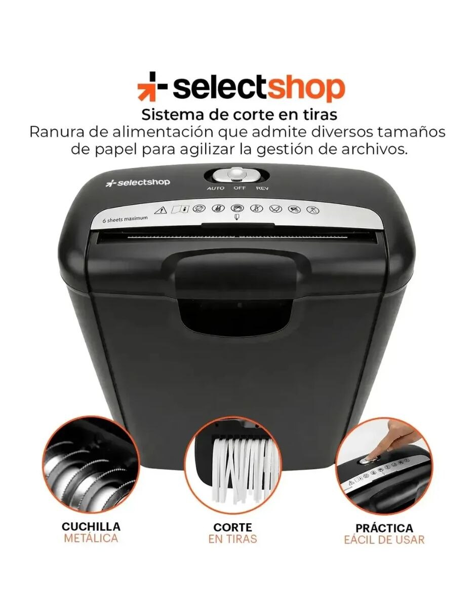Trituradora de papel Corte de tiras 6 5