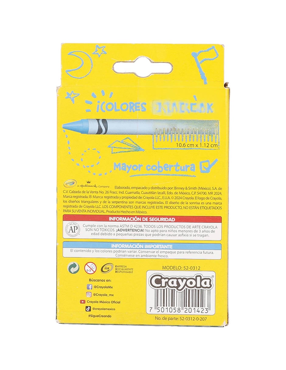 MARCADOR JUMBO CRAYOLA 12 , MULTICOLOR